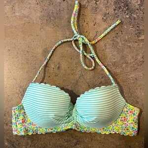 Victoria’s Secret Floral/Stripe Bikini Top 34A